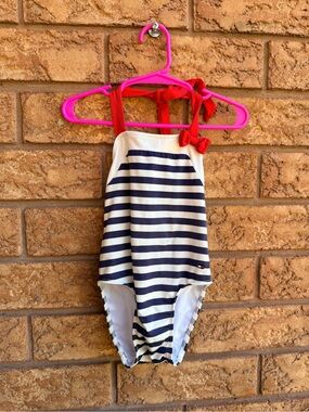 💫4/$25 • Tommy Hilfiger Nautical Stripe One-Piece Halter Swimsuit